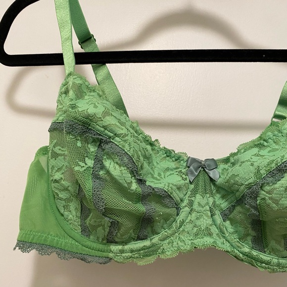 Adore me Devina Unlined Lace bra women’s Plus size 40 C lime Green Sexy boudoir - Picture 5 of 7